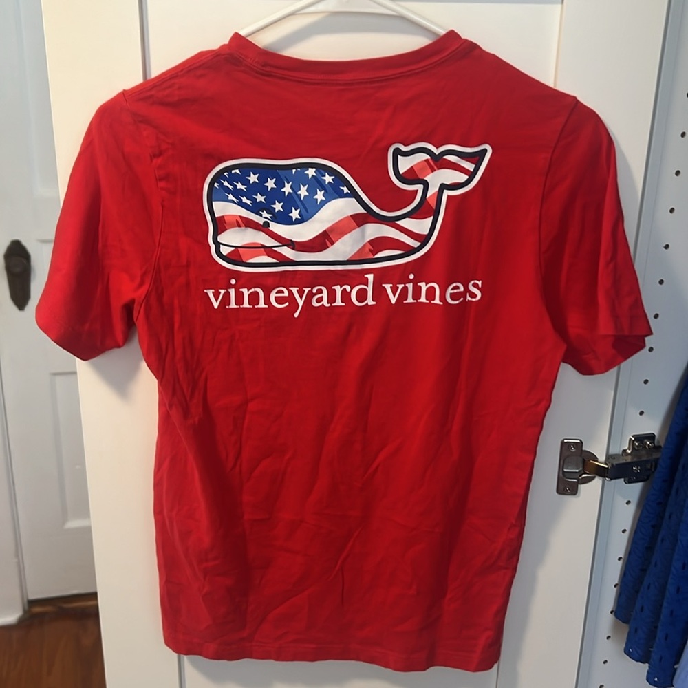 Vineyard Vines Outlet Boy USA Flag Whale T